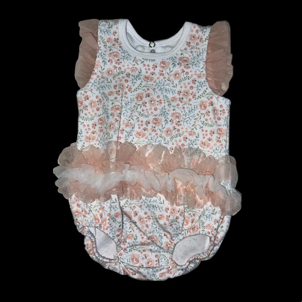 White and floral tutu onesie 6-9 months
